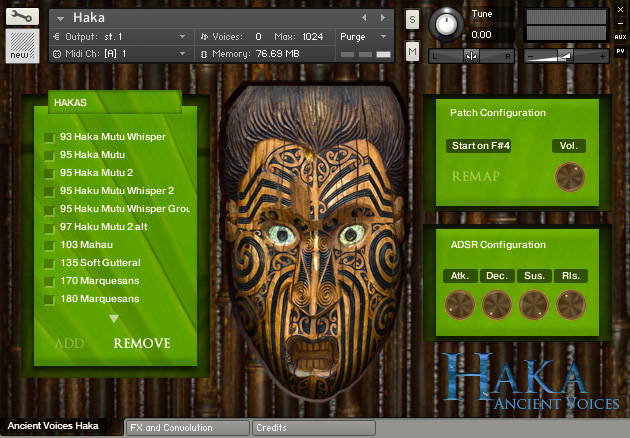 Haka Kontakt Instrument - Main User Interface