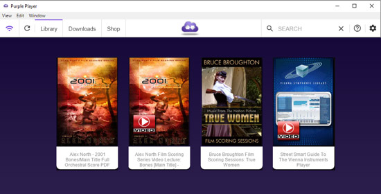 Example showing Platform Purple Player purchased products listing
