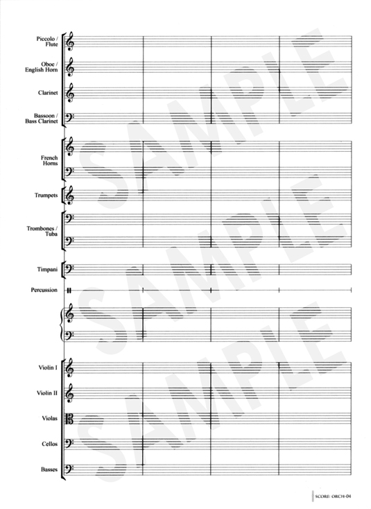 Pre-Ruled Orchestral Sketchbook sample page