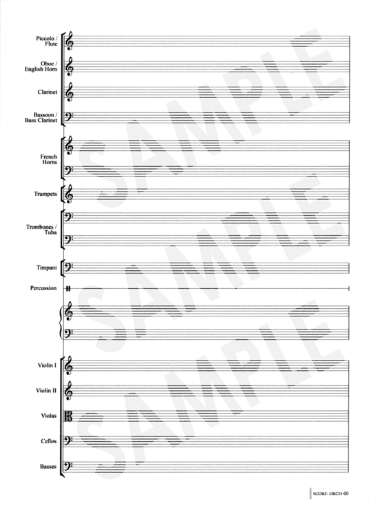 Unruled Orchestral Sketchbook sample page